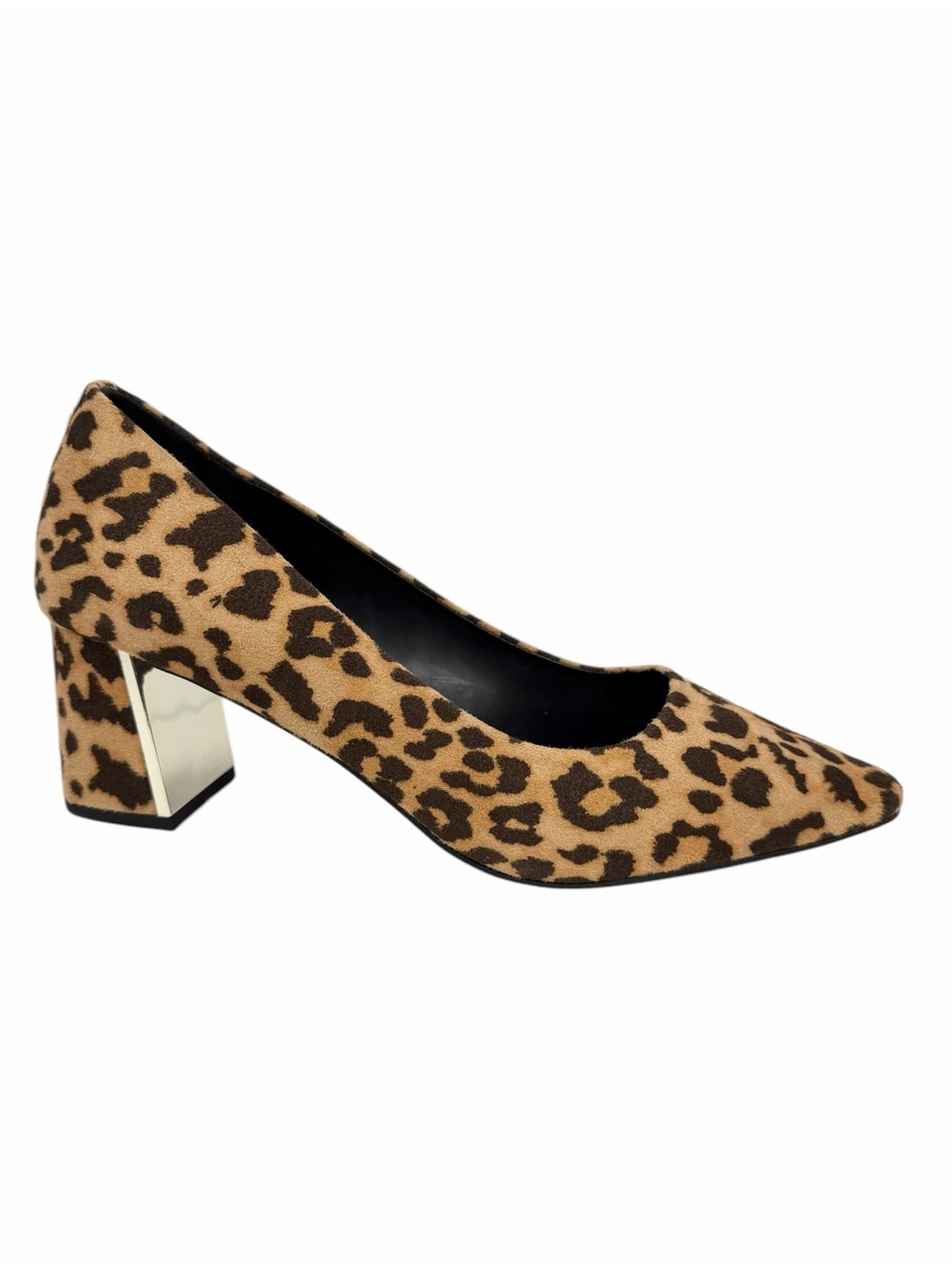 Jones New York Women's Canal Pointed Toe Block Heel Dress Pumps Leopard 9.5M
